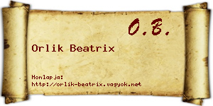 Orlik Beatrix névjegykártya